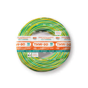 Cable thw-90 +plus 450/750 v 12 awg amarillo/verde 100m indeco